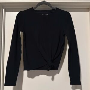 Madewell Waffle Knit Top XXS in Black